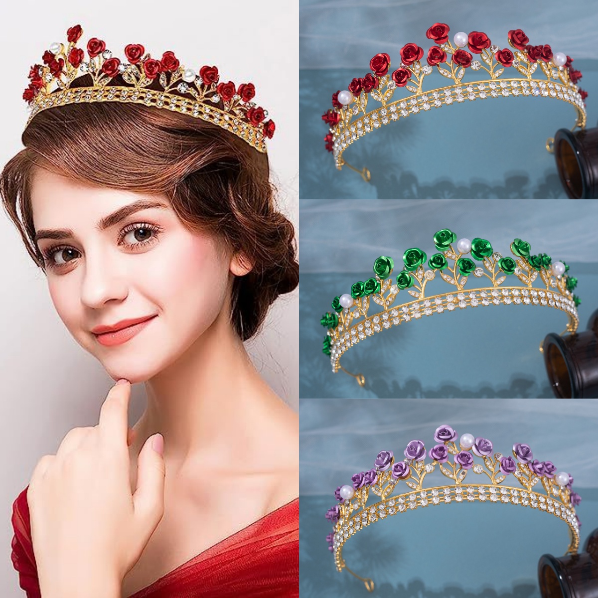 Women'S Wedding Accessories - 바로크 세라믹 신부 왕관 라인스톤 프롬