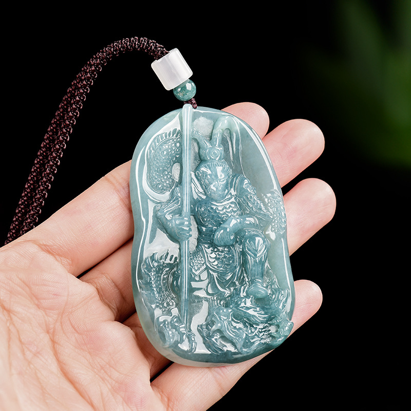Women Accessories Gift - 버마산 경옥 원숭이 왕 펜던트 목걸이