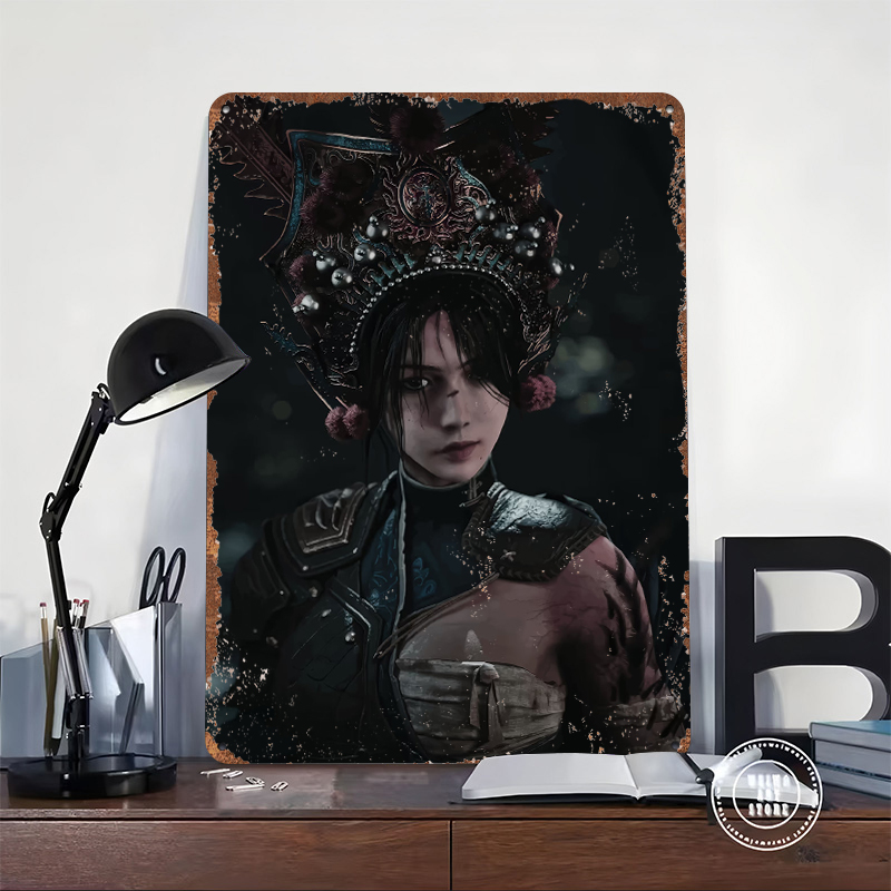 화려한 머리 장식을 한 전사 여인 금속 포스터, 맞춤형 - Women Accessories Poster 리뷰 및 가격