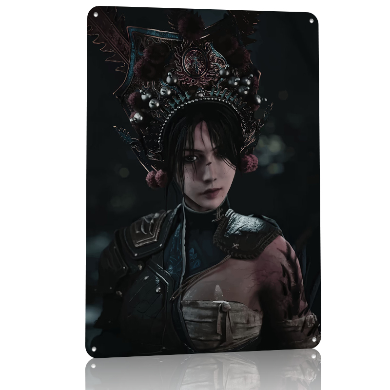 화려한 머리 장식을 한 전사 여인 금속 포스터, 맞춤형 - Women Accessories Poster 리뷰 및 가격