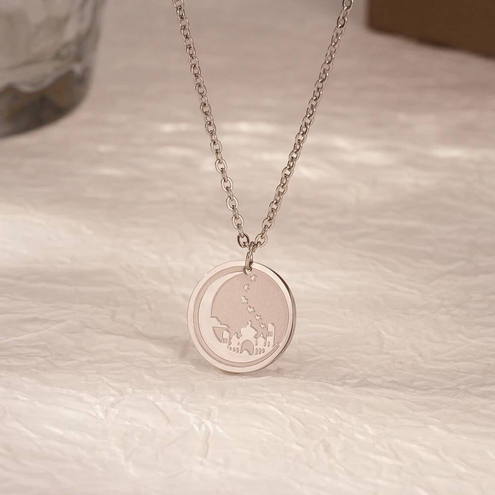 예루살렘 궁전 달 동전 디스크 원형 펜던트 목걸이 패션 - Coin Necklace Delicate 리뷰 및 가격