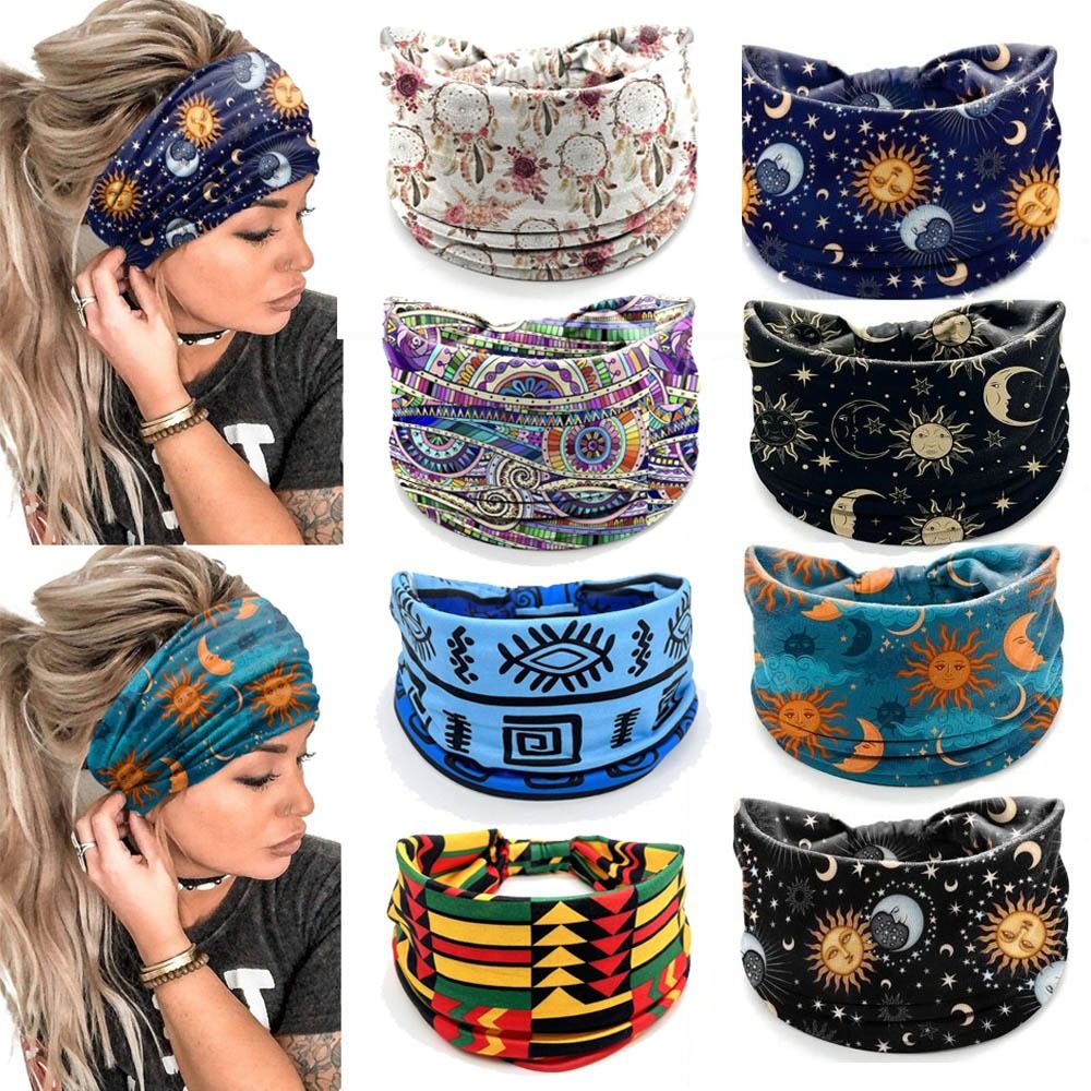 새로운 탄성 와이드 헤어밴드 빈티지 매듭 꽃무늬 터번  - Women'S Yoga Accessories 리뷰 및 가격