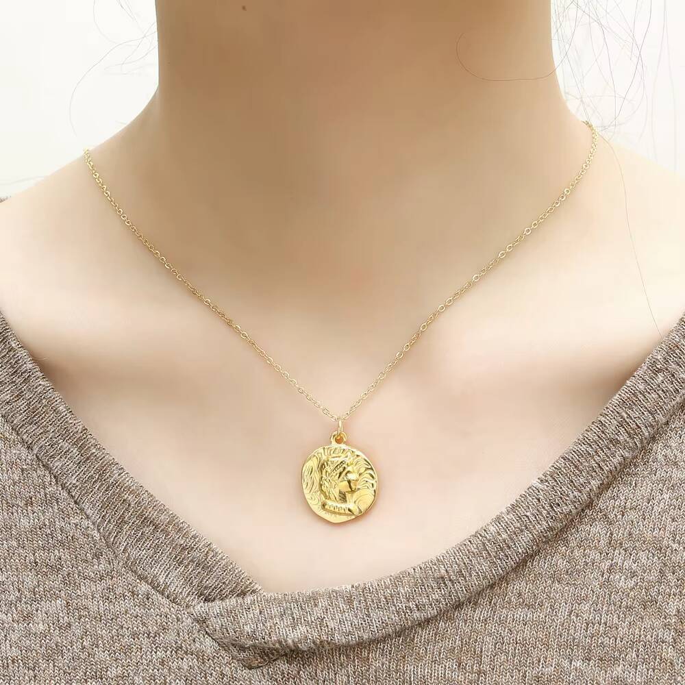 스테인리스 스틸 금도금 엘리자베스 여왕 초상화 체인 패 - Coin Necklace Delicate 리뷰 및 가격