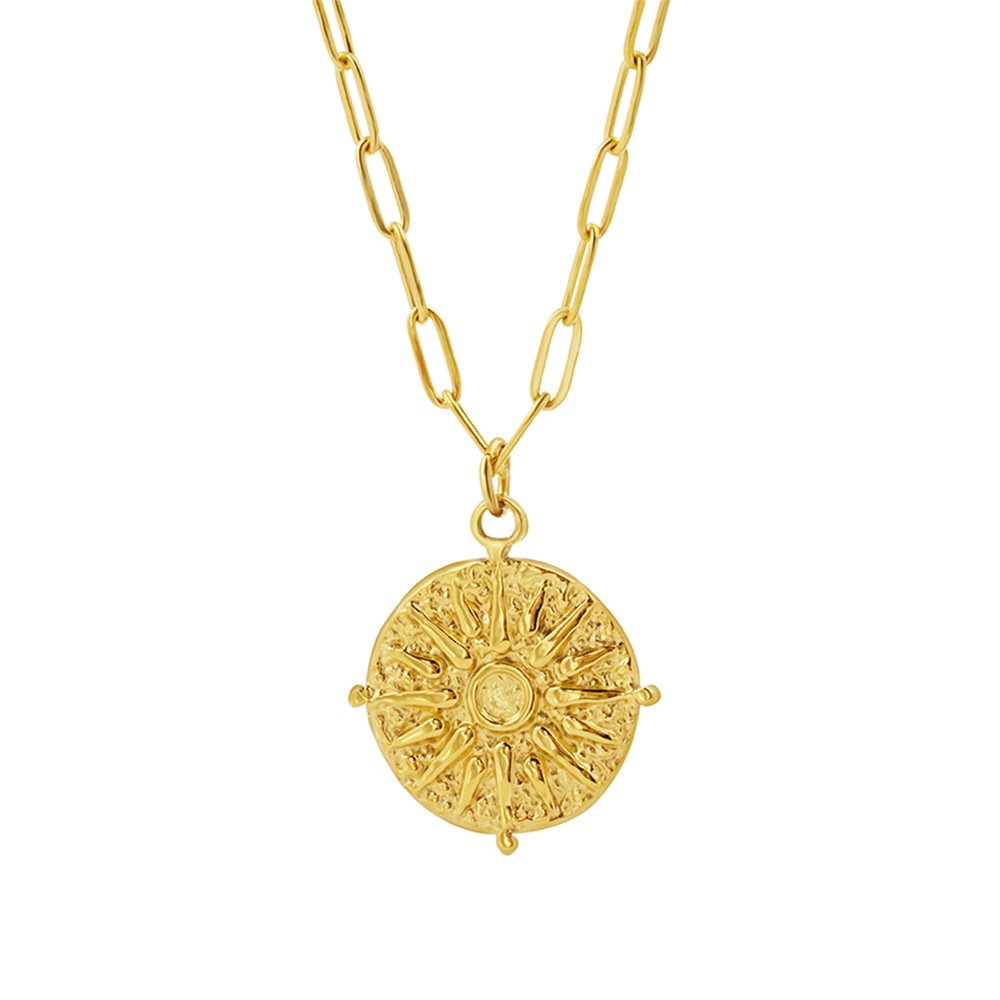 스테인레스 스틸 라운드 썬 코인 디스크 펜던트 목걸이  - Coin Necklace Delicate 리뷰 및 가격