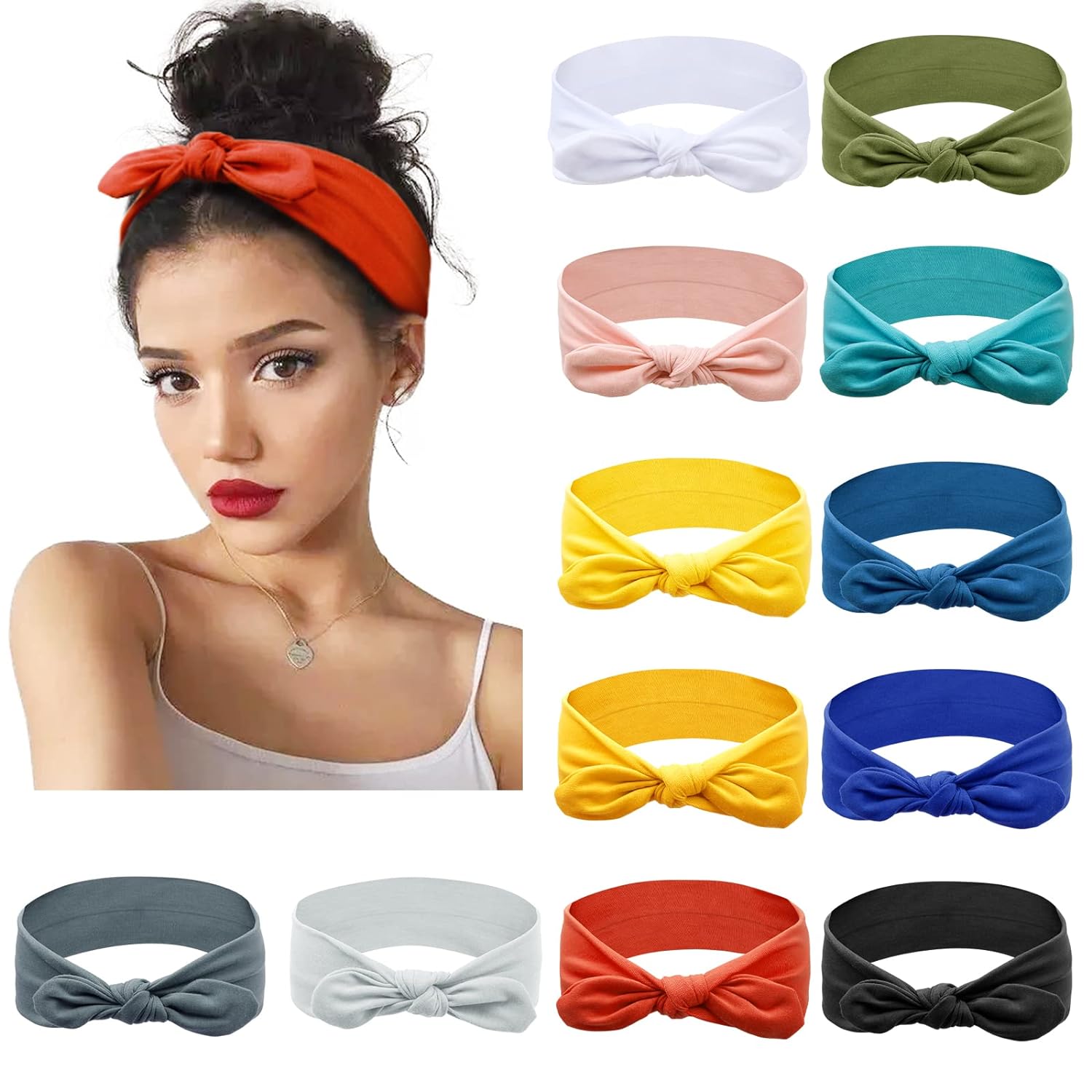 여자를위한 귀여운 토끼 귀 머리띠 여자 매듭 Hairb - Women'S Yoga Accessories 리뷰 및 가격