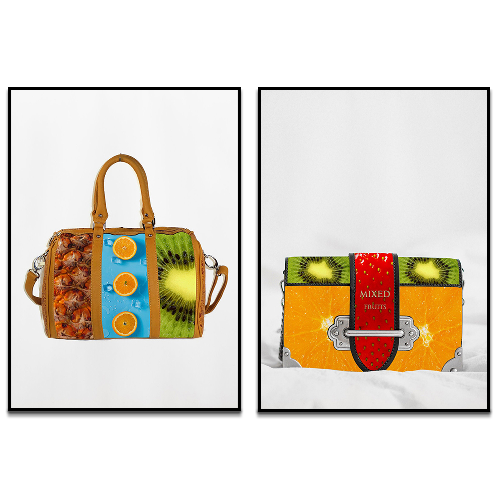 혼합 미디어 아트, 패션 여성 과일 가방, 과일 혼합  - Women Accessories Poster 리뷰 및 가격