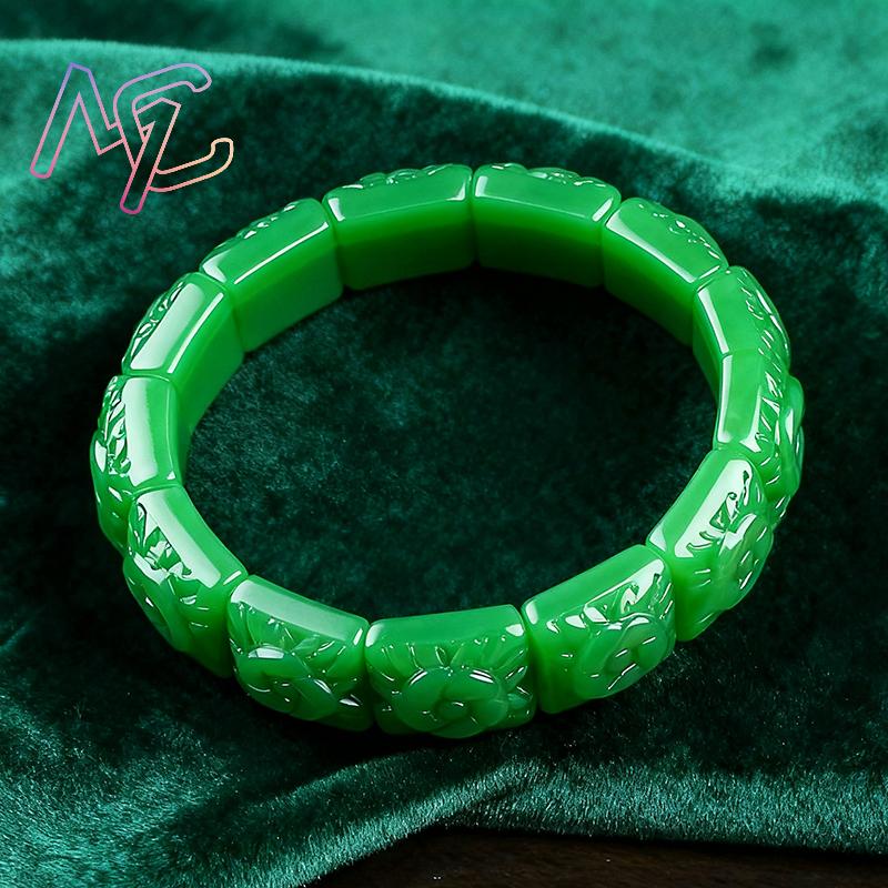 진짜 옥 꽃 팔찌 디자이너 빈티지 천연 보석 여성용 선 - Women Accessories Gift 리뷰 및 가격