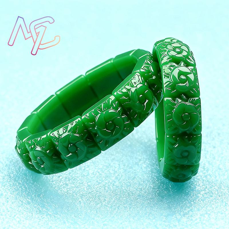 진짜 옥 꽃 팔찌 디자이너 빈티지 천연 보석 여성용 선 - Women Accessories Gift 리뷰 및 가격
