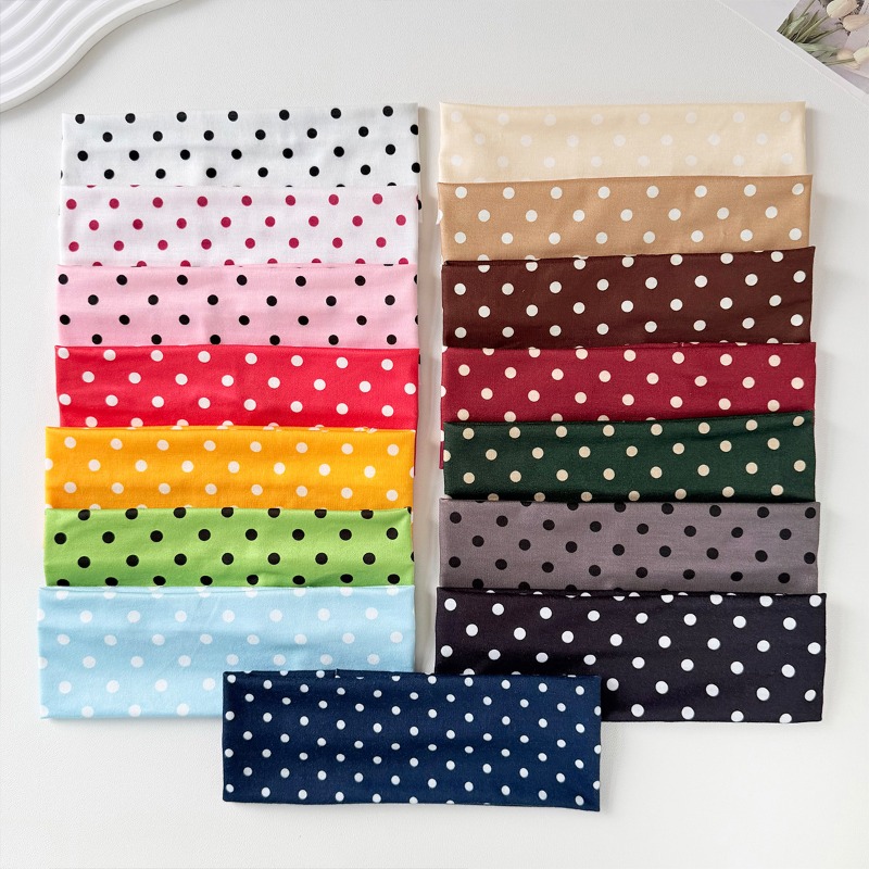 2개 세트 폴카 도트 탄성 헤어밴드 부드러운 원단 땀  - Women'S Yoga Accessories 리뷰 및 가격