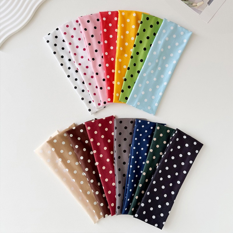 2개 세트 폴카 도트 탄성 헤어밴드 부드러운 원단 땀  - Women'S Yoga Accessories 리뷰 및 가격