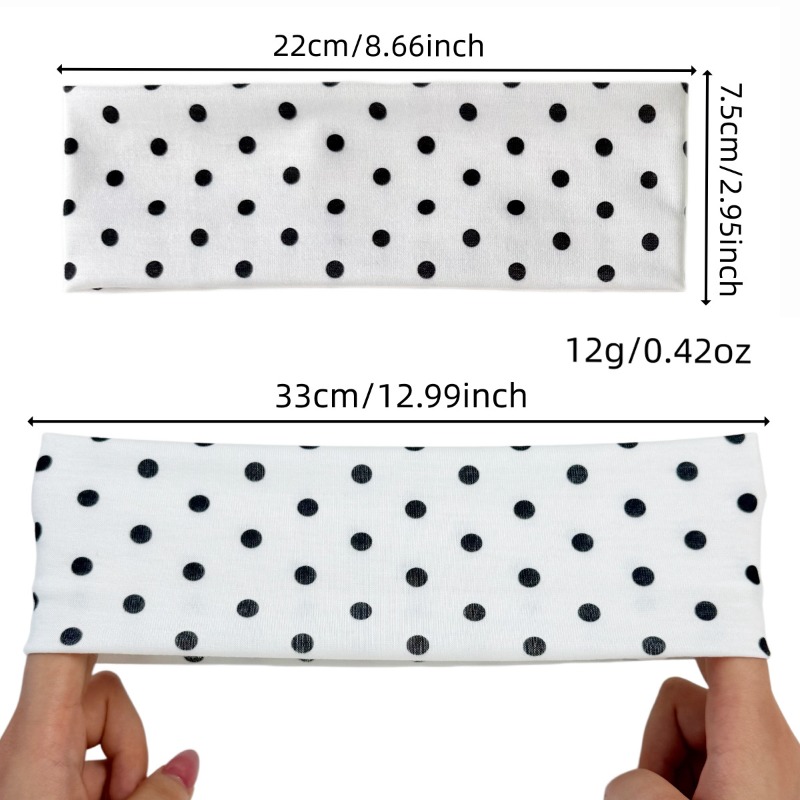 2개 세트 폴카 도트 탄성 헤어밴드 부드러운 원단 땀  - Women'S Yoga Accessories 리뷰 및 가격