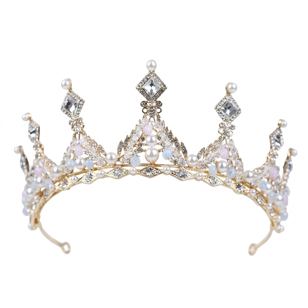 신부 왕관 헤드피스 라인스톤 진주 하프 크라운 웨딩드레 - Women'S Wedding Accessories 리뷰 및 가격