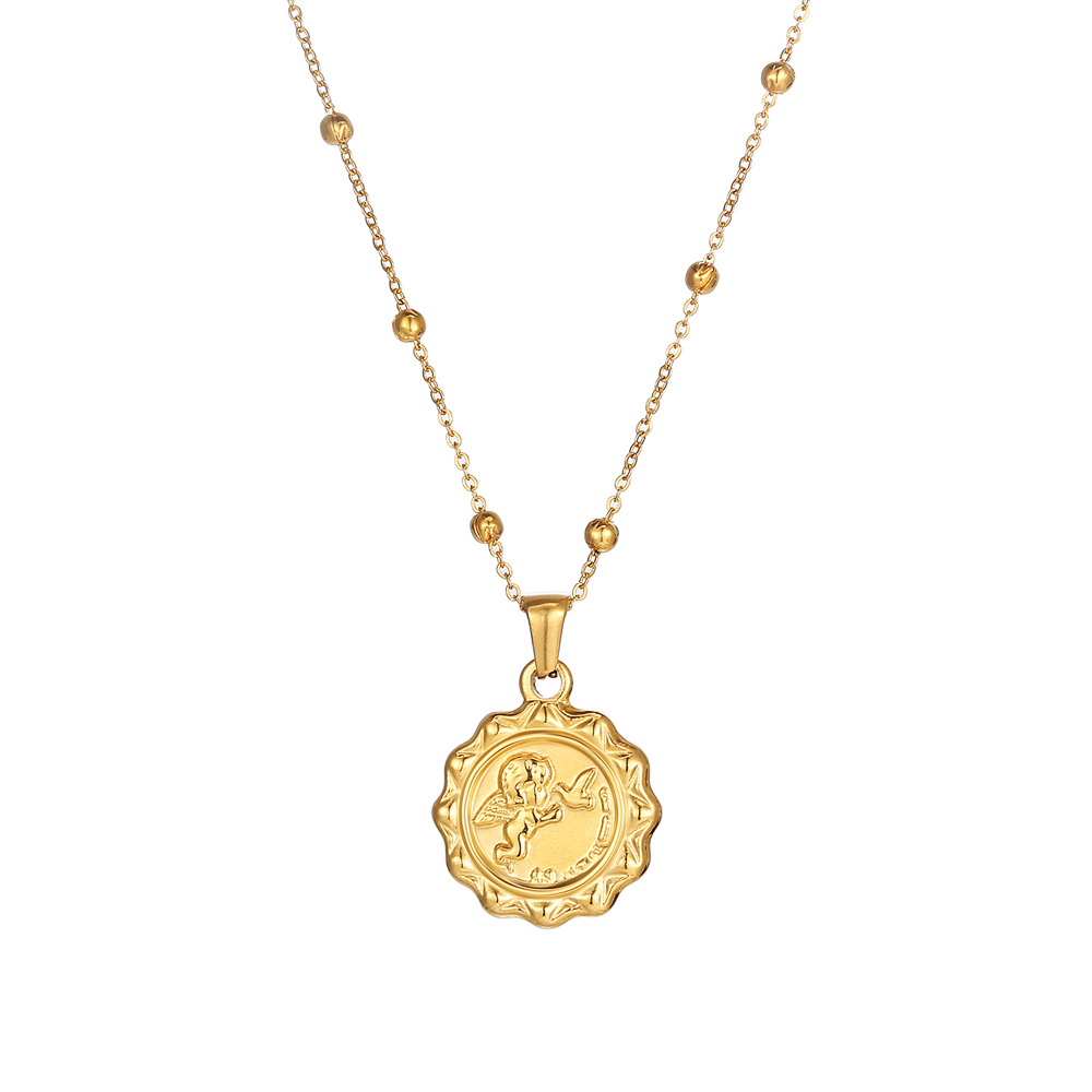 스테인리스 스틸 여성용 섬세한 엘리자베스 큐피드 양면  - Coin Necklace Delicate 리뷰 및 가격