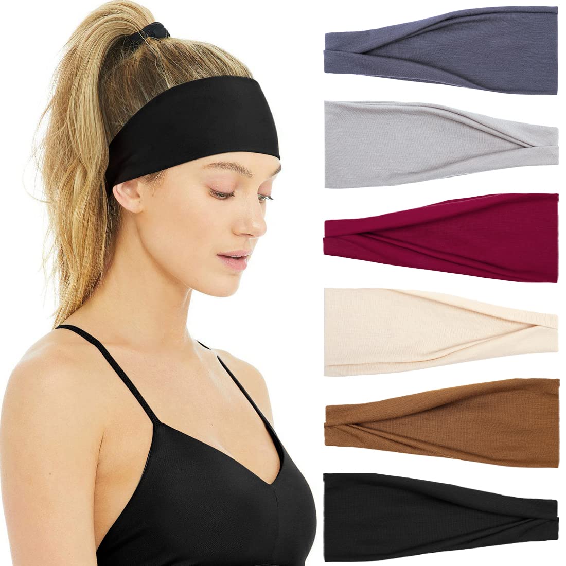 여성용 미끄럼 방지 땀 헤어밴드, 부드러운 신축성 헤드 - Women'S Yoga Accessories 리뷰 및 가격