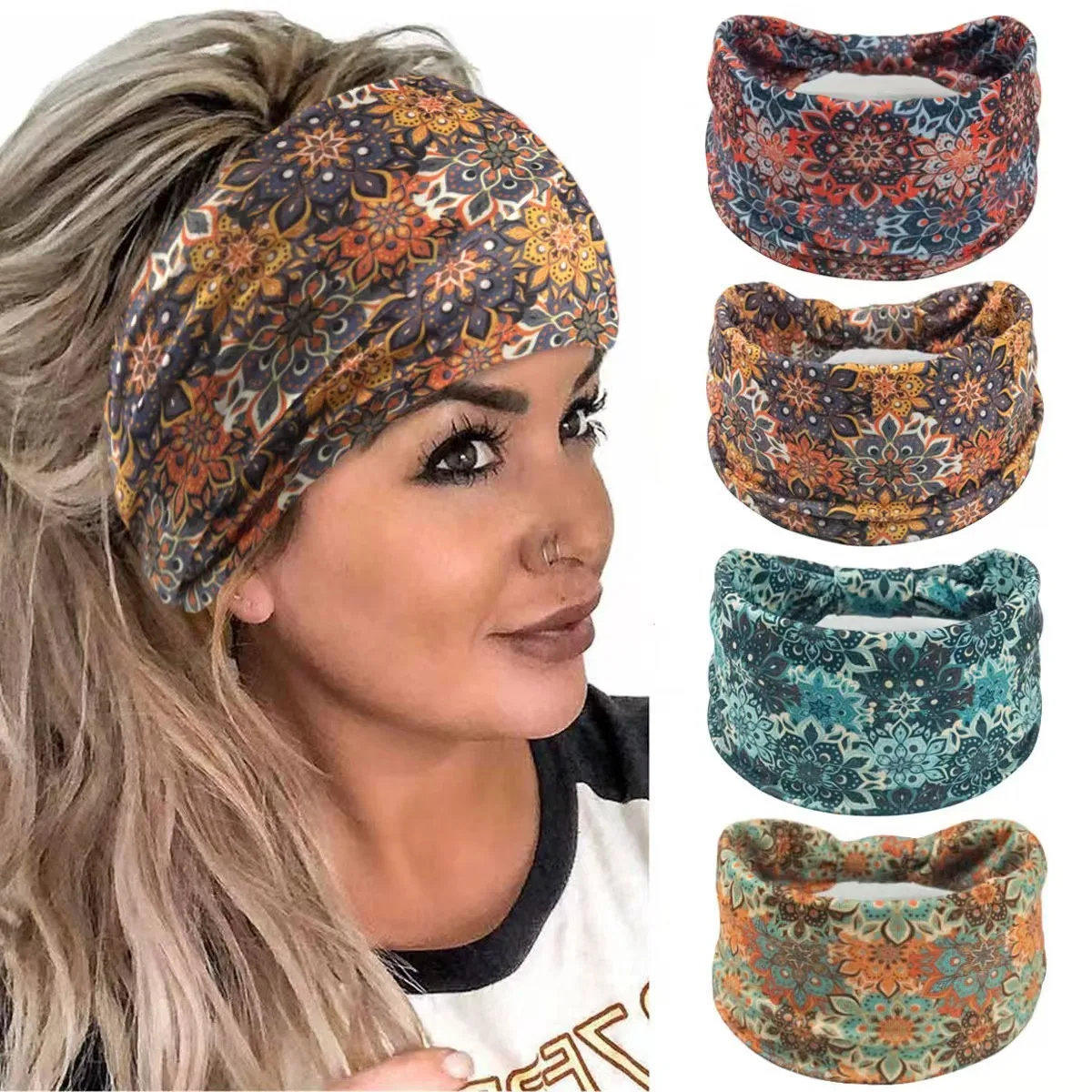 🌸 Boho 만다라 꽃 머리띠 |   챙이 넓은 스트레 - Women'S Yoga Accessories 리뷰 및 가격